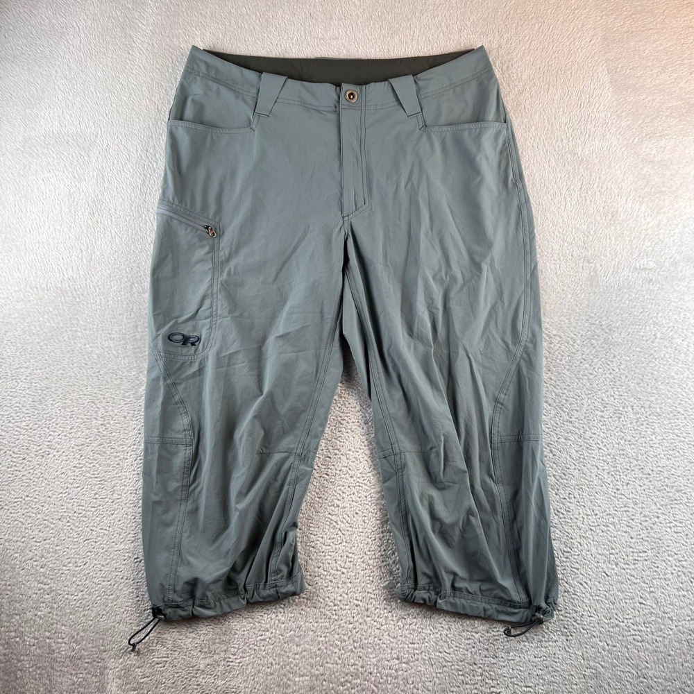 Outdoor Research Mens Ferrosi 3/4 Pants Gray Green Hiking Climbing Knickers 36